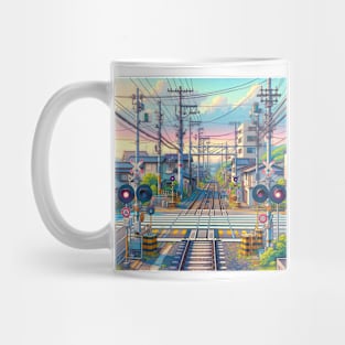 Japan Train Crossroad Mug